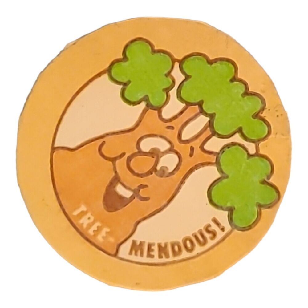Vintage 80s‎ Matte Scratch & Sniff Stickers Tree Wood Scent *Restored